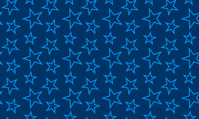 Stars pattern Line Geometric Seamless pattern Vector Illustration Blue Background. Abstract texture with scattered stars. Star. Textile swatch fashion Fabric design Dark Blue For Wrap clothes interior