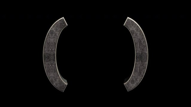 3D Icon Parenthesis, 2 Version, Alpha Channel