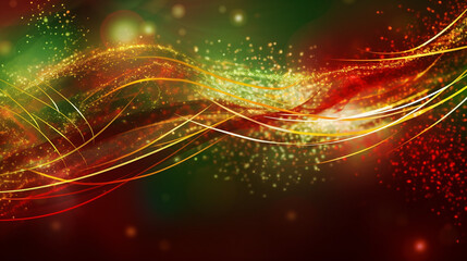Fototapeta na wymiar Red and green and gold Christmas abstract background