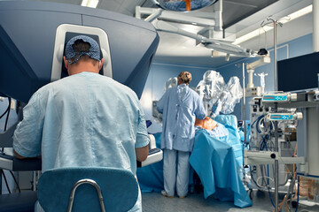 Surgery Da Vinci. Minimally invasive robotic surgery with the da Vinci surgical system. medical...