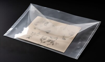  a clear plastic envelope with a picture of a woman on it.  generative ai