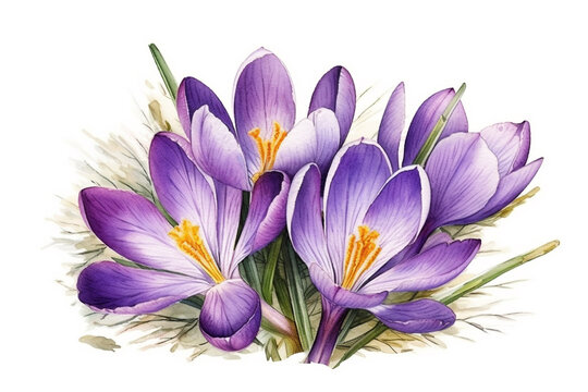 A bunch of crocus flowers with the word crocus on it