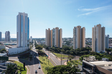Aerial view of Afonso Pena avenue and Ceará avenue, Campo Grande, MS, Brazil
