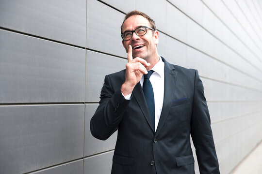 Portrait of Businessman Outdoors, Mannheim, Baden-Wurttemberg, Germany