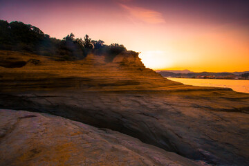 Sidari resort,  famous Canal Damour (Canal of love) , popular greek island of Greece - Corfu (Kerkyra) , Europe..exclusive - this image is sold only on Adobe Stock