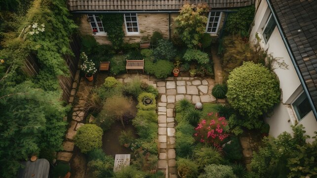 Garden and Home, A High Angle View of a Special Duo

