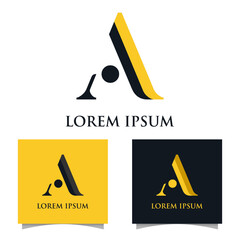 Letter A luxury logo design template	

