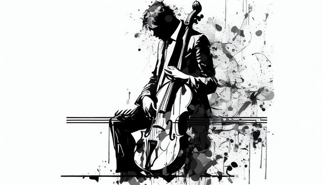 Jazz black and white collage by Generative AI