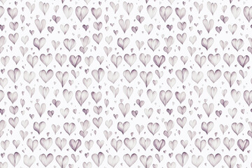 Seamless watercolor pattern - composition of hearts on a white background, perfect for wrappers, wallpaper, greeting cards, wedding invitations, romantic events.
