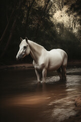 Obraz na płótnie Canvas Majestic Unicorn by the River