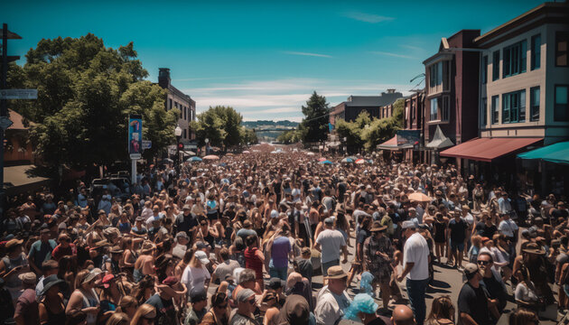 A Street Festival on a Sunny Day