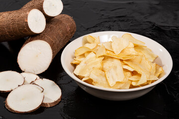 Cassava Manioc Esculenta; Snacks Fried Yuca Flakes