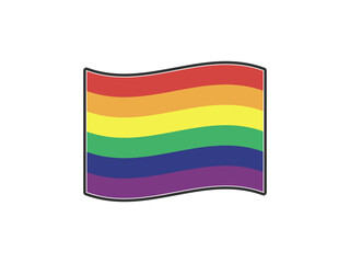 Pride month icon. Rainbow flag symbol.