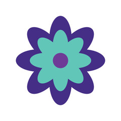 funny bright modern hippie flower vector illustration