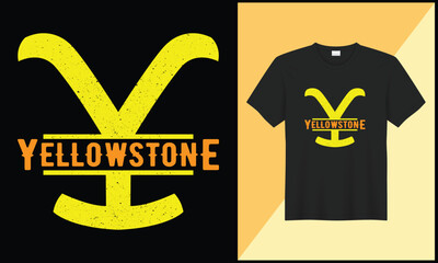 yellostone t shirt illustration typography tshirt design