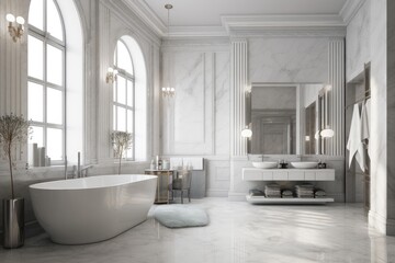 Modern bathroom interior Generative AI