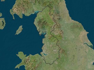 North West, United Kingdom. Low-res satellite. No legend