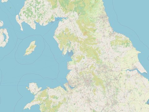 North West, United Kingdom. OSM. No legend