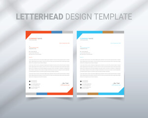 Professional Clean vector Creative Modern business letterhead for corporate company with gradient color variation.