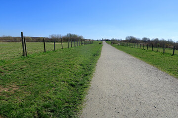 A footpath leading through the North Kent countryside to the Jeskyns statues