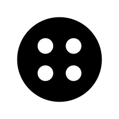 Button for clothes icon illustration isolated on white background. Fashion and needlework. Black pictogram
