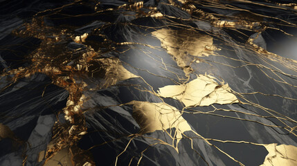 glossy golden and marble mix wallpaper generative ai