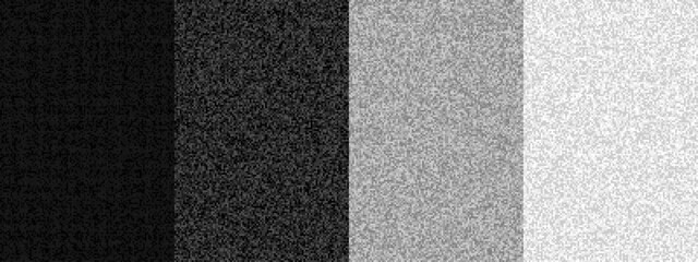 Fototapeta premium Pixilated black and white background. Random decorative textured squares.
