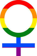 Fototapeta premium Femme gender orientation rainbow symbol sexual icon