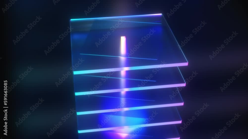 Poster glass squares composition. computer generated 3d render