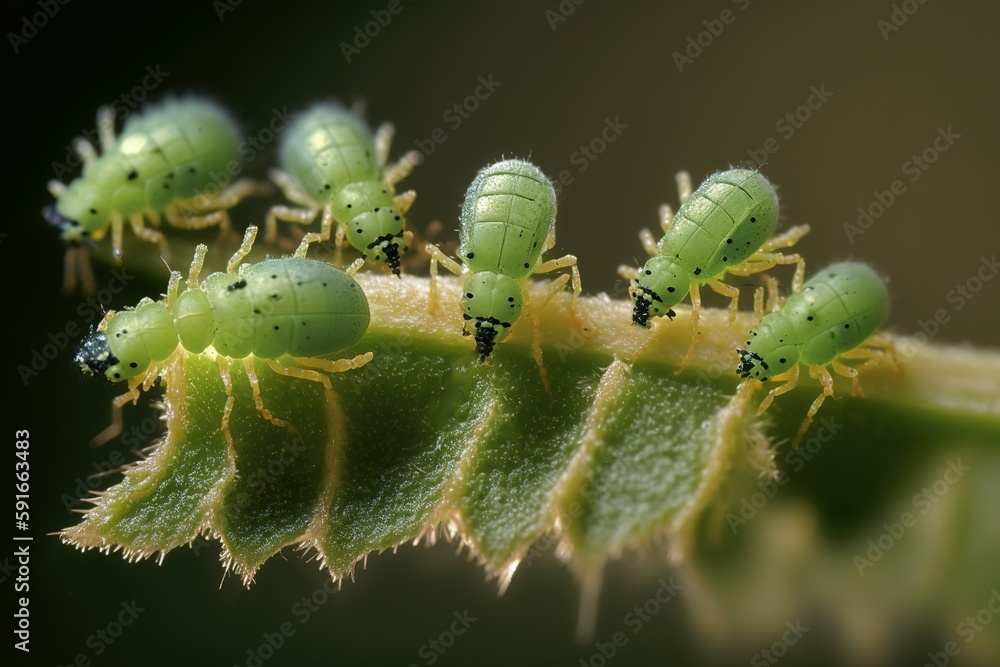 Poster swarm of green aphids generative ai