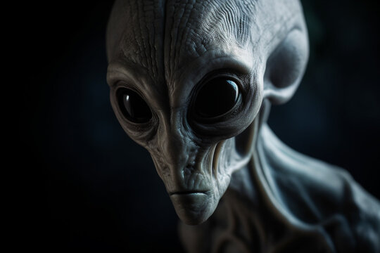 Portrait of a grey alien, ai generative