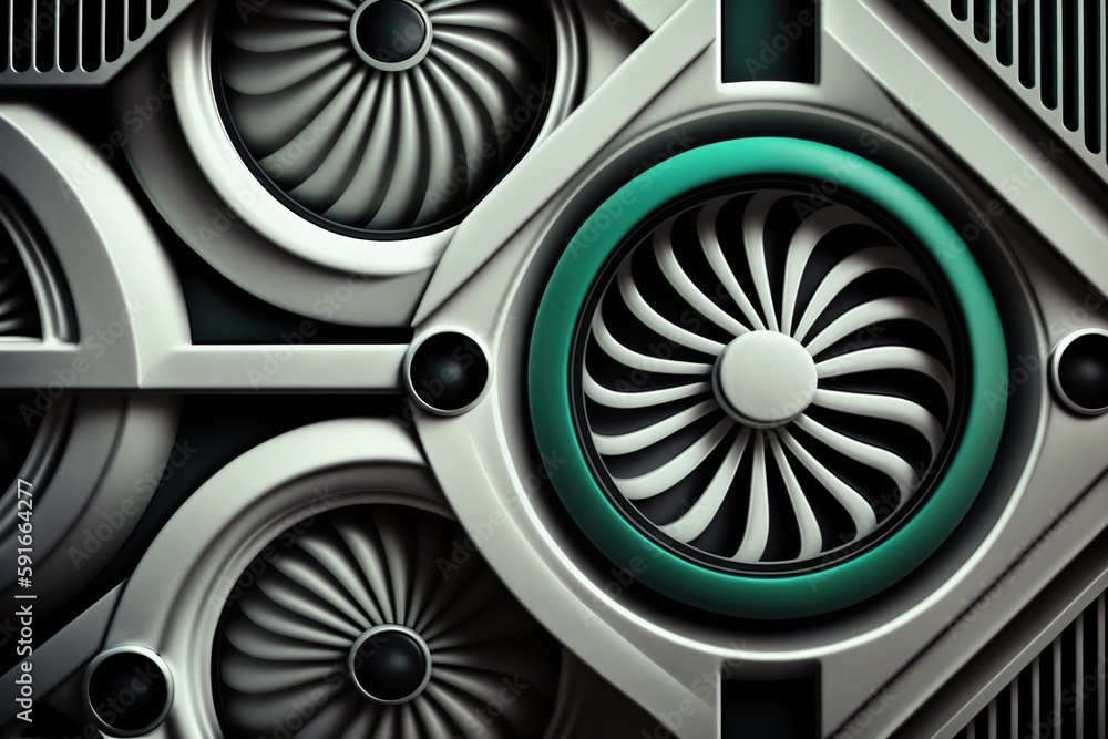 Poster detailed view of a ventilation system generative ai