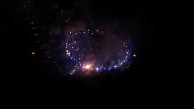 fireworks show. New year's eve fireworks celebration. 