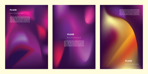 Colorful abstract gradient mesh background template copy space set for poster, banner, leaflet, pamphlet, brochure, booklet, covers, or flyer