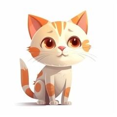 Obraz premium Whiskers the Cat: A Cute and Funny Character Illustration, Generative AI