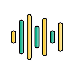 Audiowave icon. Suitable for Web Page, Mobile App, UI, UX and GUI design