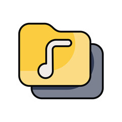 Music Folder icon. Suitable for Web Page, Mobile App, UI, UX and GUI design