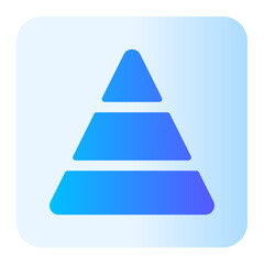 pyramid chart gradient icon