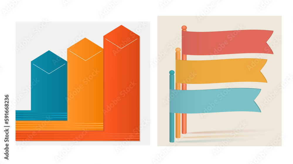 Wall mural set design business presentation template. vector illustration eps 10. can be used for chart process