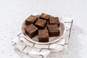 Homemade chocolate peanut butter fudge