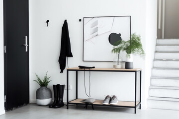 Ikea style minimalistic atrium. Generative ai.