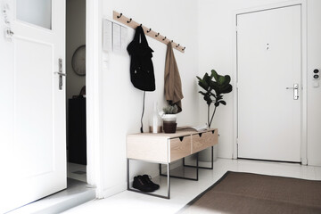 Ikea style minimalistic atrium. Generative ai.
