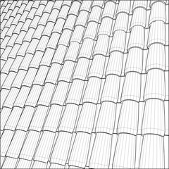 Tile Roof Vector. Illustration Isolated On White Background. A Vector Illustration Of Roof Tile Background. 