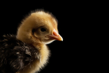 chick isolated on black, Generative AI