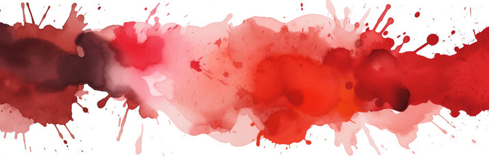 Red Watercolor Stain Isolated Element, Generative Ai