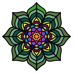 Abstract floral ornament wall graffiti Mandala pattern