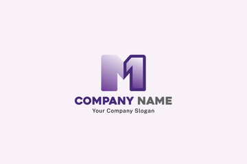 Obraz premium Logo for M alphabet design abstract flat modern icon