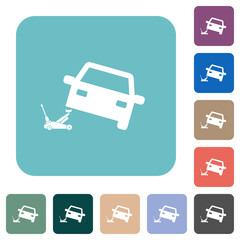 Car repair rounded square flat icons