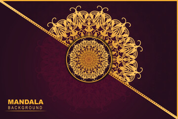 Luxury mandala Arabesque ornament with golden colorful pattern arabic east style design. Decorative mandala for Ramadan, print, poster, cover, brochure, invitation card, wedding card, birthday card