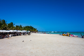 Santo Domingo, Dominican Republic, 03.25.2023: view of Boca Chica beach.